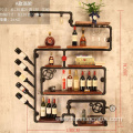 Retro industrial wind wrought iron wall-mounted wine cabinet